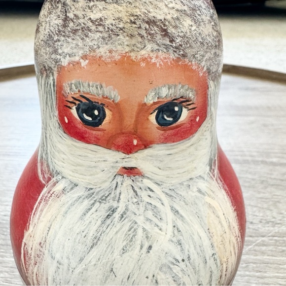 Wooden Santa Roly Poly Doll with Sound Christmas Decor - Picture 2 of 7
